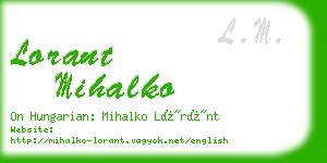 lorant mihalko business card
